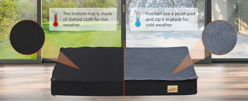 Großes orthopädisches Hundebett – Wasserdichte Hundematratze 2-in-1 mit abnehmbarem, waschbarem Bezug – Für Innen & Außen, ideal auch als Hundebox-Matte