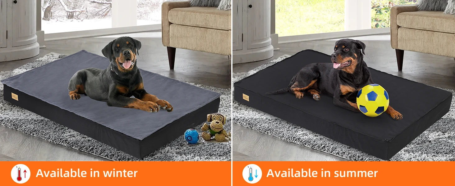 Großes orthopädisches Hundebett – Wasserdichte Hundematratze 2-in-1 mit abnehmbarem, waschbarem Bezug – Für Innen & Außen, ideal auch als Hundebox-Matte