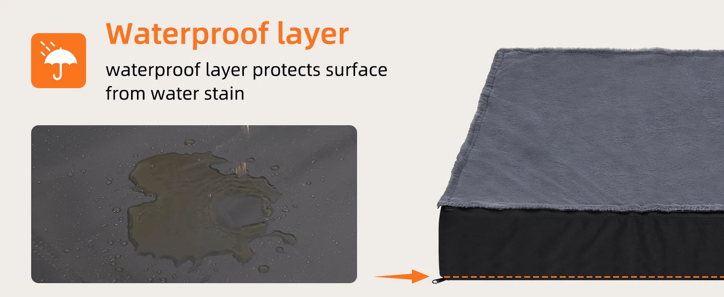 Großes orthopädisches Hundebett – Wasserdichte Hundematratze 2-in-1 mit abnehmbarem, waschbarem Bezug – Für Innen & Außen, ideal auch als Hundebox-Matte