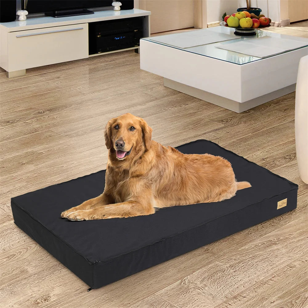 Großes orthopädisches Hundebett – Wasserdichte Hundematratze 2-in-1 mit abnehmbarem, waschbarem Bezug – Für Innen & Außen, ideal auch als Hundebox-Matte