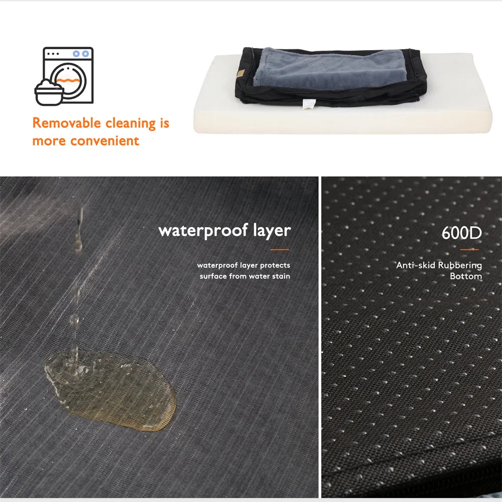 Großes orthopädisches Hundebett – Wasserdichte Hundematratze 2-in-1 mit abnehmbarem, waschbarem Bezug – Für Innen & Außen, ideal auch als Hundebox-Matte