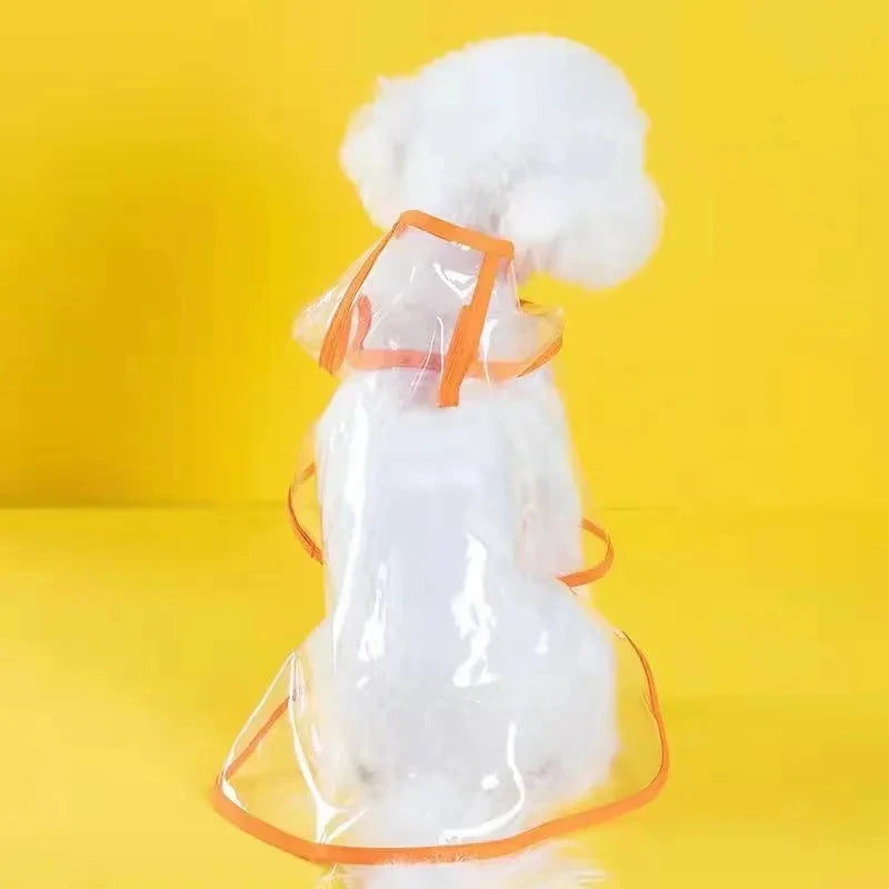 Transparenter Regenmantel für Hunde – Wasserdichte Kapuzenjacke aus weichem PVC für kleine Hunde & Welpen – Leichter Regenponcho für jedes Wetter